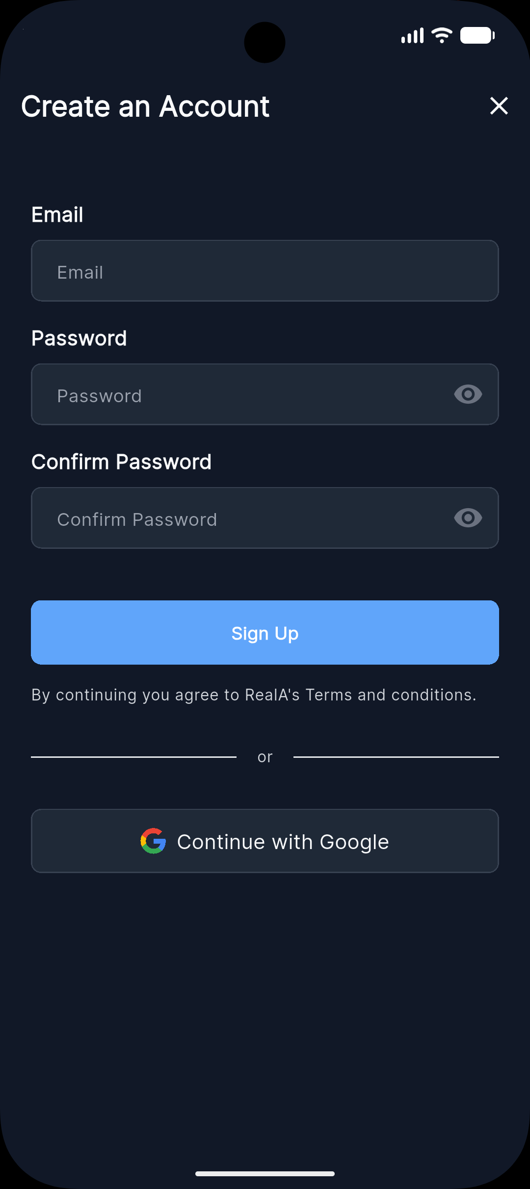 Sign up to create your account